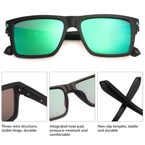 DG497-2025 Polarized Square Classic Casual Sunglasses for Men - UV400 Protection, Driving Sun Glasses with Stylish Color3