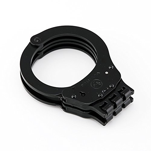 Vipertek Heavy Duty Hinged Double Lock Steel Police Edition Professional Grade Handcuffs (Black) #TOP1