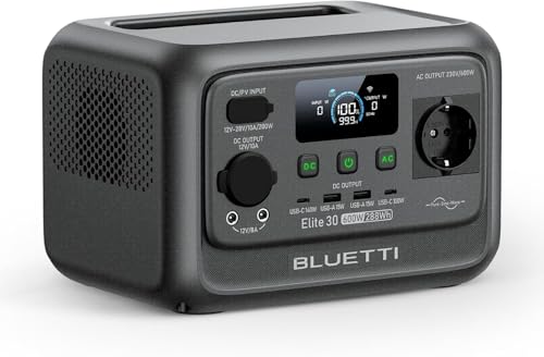 BLUETTI Elite 30 V2 Tragbare Powerstation, 288 Wh LFP Batterie, 600W AC Ausgang (Power Lifting...