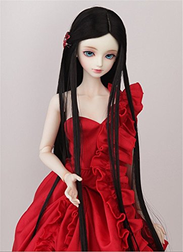 Tita-Doremi BJD Poupée Perruque Ball-Jointed Doll 1/3 8-9 inch 22-24cm Dollfie Pullip SD DOD DD Black Doll Toy Head Perruque Cheveux (Perruque Seulement,Pas Une poupée )