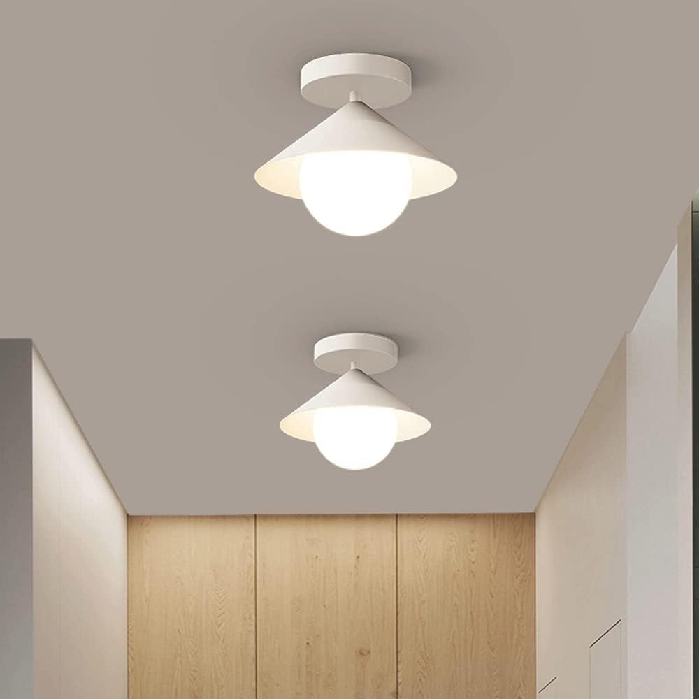 Lustres, Plafonniers D'Intérieur À Led Globe Ceilingp Simple Semi Fmount Ceililight Fixture G9Psalls Pour Cuisine Couloir Chambre/Blanc/A/Blanc/Un