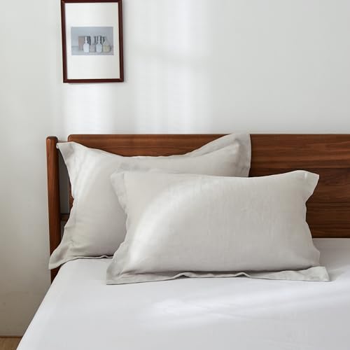 King Linens 100% lino sólido lavado a la piedra básicos estilo fundas de almohada Queen King