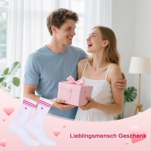 Yemmert Geschenke für Frauen Lieblingsmensch Geschenk Socken,Damen Baumwollsocken Herz Socken Geburtstagsgeschenk für Frauen Beste Freundin Geschenke