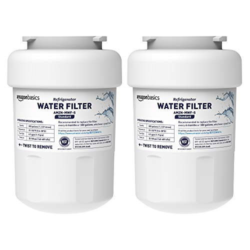 Image of Amazon Basics Replacement Water Filter Cartridge Compatible with GE MWF Refrigerator, NSF Certified, 2-Pack
