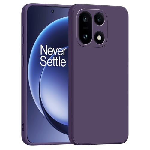 Image of amazon basics Back Cover for OnePlus 15 5G | Ultra Slim Soft Rubberised Case | Matte Silicone Flexible Mobile Case | Camera Protection - Purple