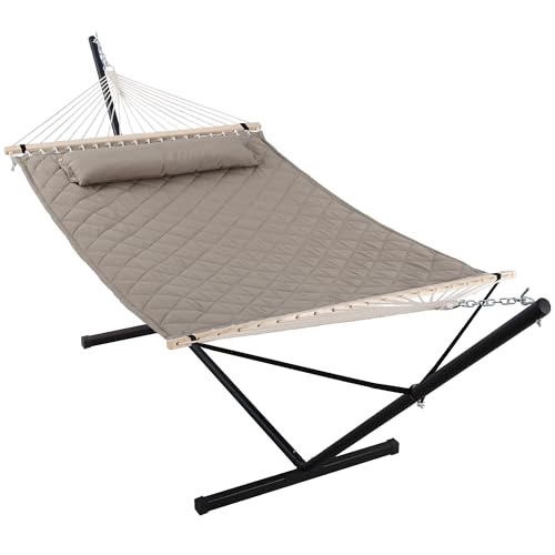 ANOW 2 Person Hammock with 12FT Stand, Heavy Duty Hammock