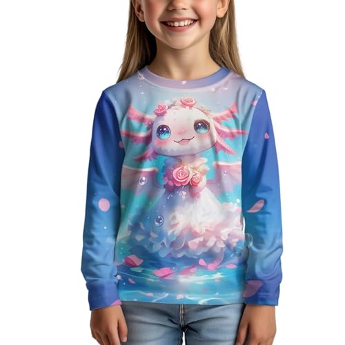 Image of WELLFLYHOM Long Sleeve T-Shirt for Boys Girls 3-16 Years Old Tee Tops Crewneck Pullover Shirts Fall Outfits