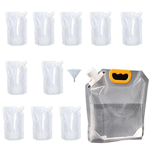 CCWORAN 11PCS Poches à Boissons Réutilisables pour Les Festivals Liquide Caché Alcool Flasque en Plastique Clair Stand Up Portable Boisson Contrebandier Vin Bière Jus Lait Sacs d'eau avec Bec Cover