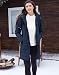 Pioneer Camp Wintermantel Damen Lang Warm Steppmantel Wasserdicht Winterjacke Mantel Damen Winter mit Abnehmbarer Kunstpelzkragen Navy Blau XXL