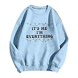 Jersey de Navidad para mujer, con estampado alegre, cuello redondo, manga larga, suéter de Navidad, sudadera de invierno suave y holgado, novedosa camiseta divertida, 06#_azul claro, S