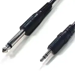 Cabo Adaptador P2 3,5mm para P10 6,35mm Estéreo, 3 Metros, Preto