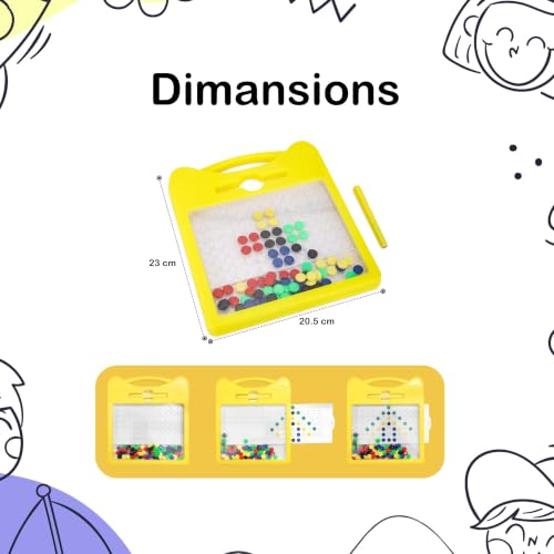 Image of Little B Magnetic Drawing Board for Kid Magnetic Dot Art Game for Toddlers Best Indoor Game for Kids Best Toy for Kids. (Yellow)