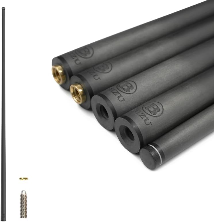 BIZU Taco de Billar de Fibra de Carbono de 29" 12.5mm - Eje Único con Junta de Acero 21.4-21.5mm, Accesorios de Taco de Billar de Baja Deflexión