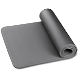 DRUNA Esterilla NBR de Yoga Multi Usos, Deportes, Pilates, Yoga, Ejercicios, Antideslizante, Yoga Mat, Colchoneta - De Grosor 1 cm. y 1,5 cm. (10 mm.- Gris)