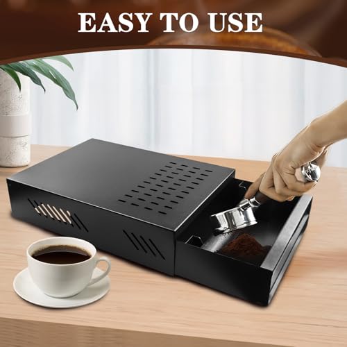 Coffee Knock Box Drawer, Detachable Stainless Steel Coffee Grind Knock Box Container for Home Office Household Shop, Thickened Espressso Grounds Drawer for Coffee Lovers/Restaurant/Cafe (Black) - Image 7