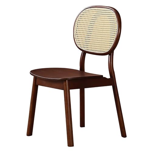 Elegante Massivholz-Rattan-Esszimmerstühle - Stapelbar & Gewebtes...