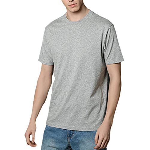 T-shirt manches courtes homme coton slim d'été gris taille XS