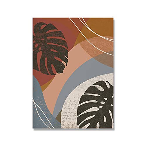 Décoration d'intérieur rétro affiche de feuille de Boho et palmier abstrait