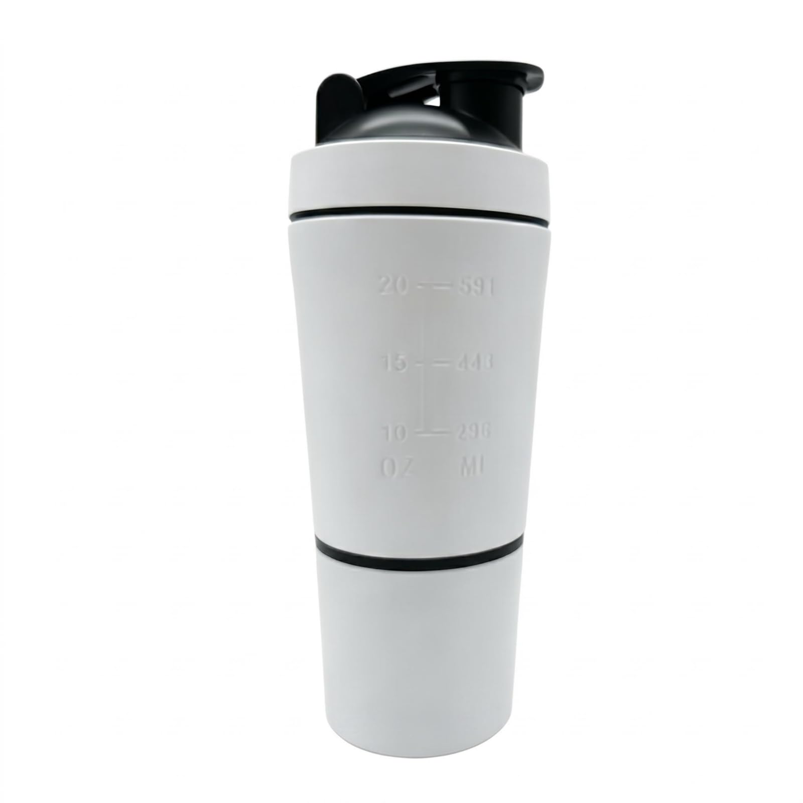 MYADDICTION Measurement Markings Stainless Steel Shaker Cup Flip-Top Lid Lid Protein Shaker Cup Drinking Spout Protein Mix Bottle Handheld for Gym, White, 791ML-image-18