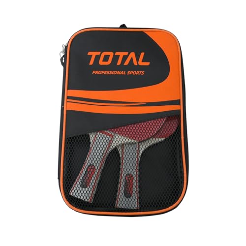 Image of Total Table Tennis Bat Cover for 2 Rackets | Net Cover with Mesh Pocket | Lightweight, Shockproof & Waterproof TT Paddle Bag for Travel & Storage