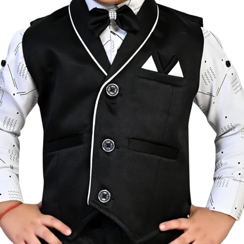 Image of Kids Ethnic Suit Set I Boy's 3-Piece Suit for Boys | Kids Party Suit Set Shirt, Pant & Waistcoat