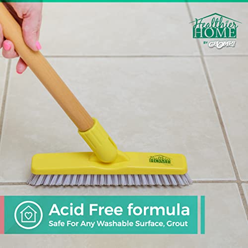 Chomp Grout Cleaner And Brightener, Powerful Tile Floors Cleaning, For Showers, Bathrooms And Kitchens, Includes Easy Scrubber Grout Cleaner Brush To Refresh Grout And Remove Stains (2 Bottles X 32 Ounces) #TOP4