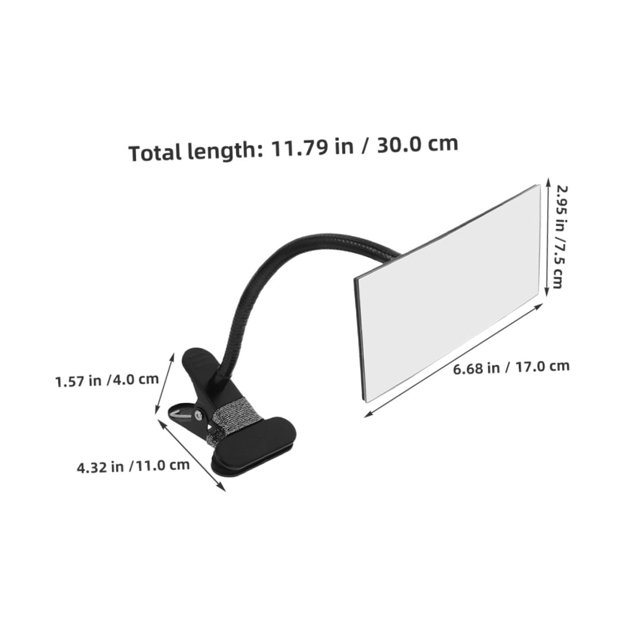 PRETYZOOM 2piezas Espejo Retrovisor de Escritorio Convexo Clip Espejo de Seguridad para Cubículo Oficina Monitor Retrovisor Personal