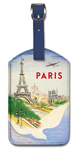 Image of Pacifica Island Art Leatherette Luggage Baggage Tag - Paris France by Manset