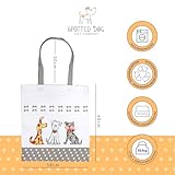 SPOTTED DOG GIFT COMPANY Tote Bag, Wiederverwendbare Einkaufstasche aus Canvas, Tragetasche Damen mit Langen Henkeln, Baumwolle, Faltbar mit Hundemotiv, Geschenke für Hundeliebhaber 38 x 42 cm