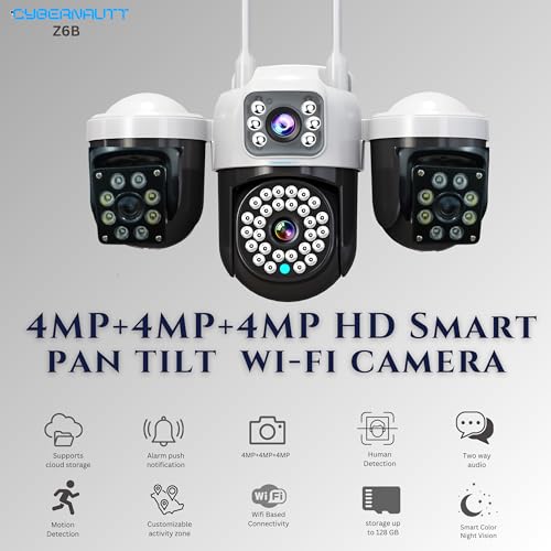 Image of XUGA Cybernautt Z6B 12MP Triple Lens WiFi Camera | 12MP high-fidelity triple lens array for smart home outdoor security. Full wireless PTZ pan-tilt-zoom control via app.