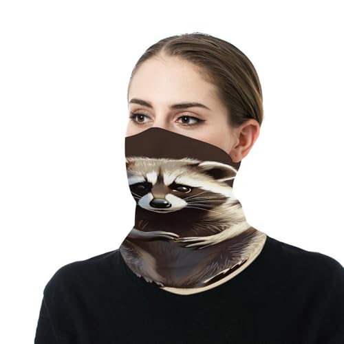 Balaclava Elástica con Estampado de Mapache para Mujer y Hombre, Cubreboca y Cuello Transpirable, Ideal para Ciclismo y Deportes al Aire Libre miniatura 7
