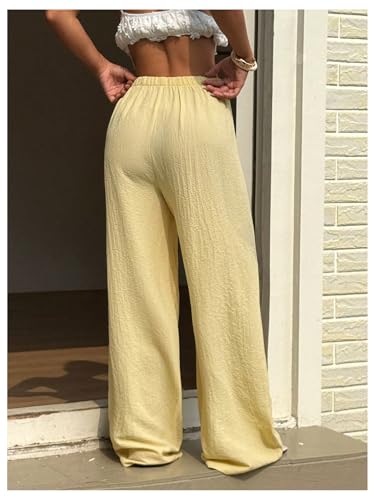 SHENHE Women's Y2k Low Rise Baggy Pants Wide Leg Drawstring Elastic Loose Casual Travel Pants2