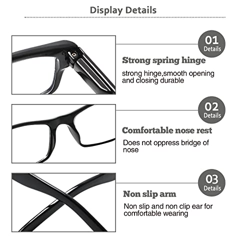 biencool 6 pack reading glasses traditional frames for men and women readers with spring loaded hinges