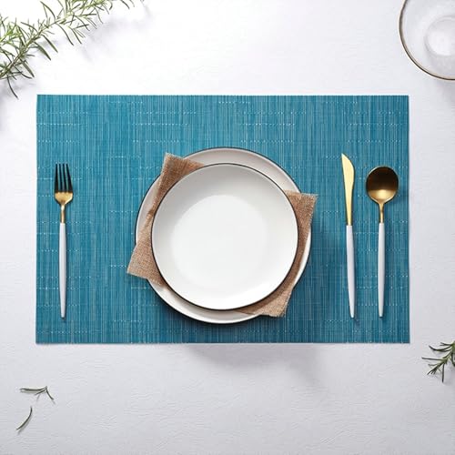 Sets de table bleu marine 45x30 lot de 2, napperon de table rectangle lavable