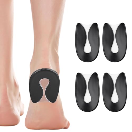 JEYORZY 2 Pares Plantillas de espolón calcáneo, plantillas para tendón de aquiles, plantillas de gel para espolones calcáneos, almohadillas de talón para zapatos-Noir