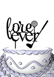 Meijiafei Cursive Forever Golf Silhouette Custom Wedding Anniversary Cake Topper