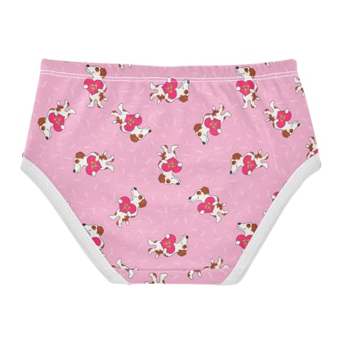 Little Girl Underwear Toddler Panties Kids Undies Valentine's Beagle Dog Soft Cotton Briefs 2T-8Y2