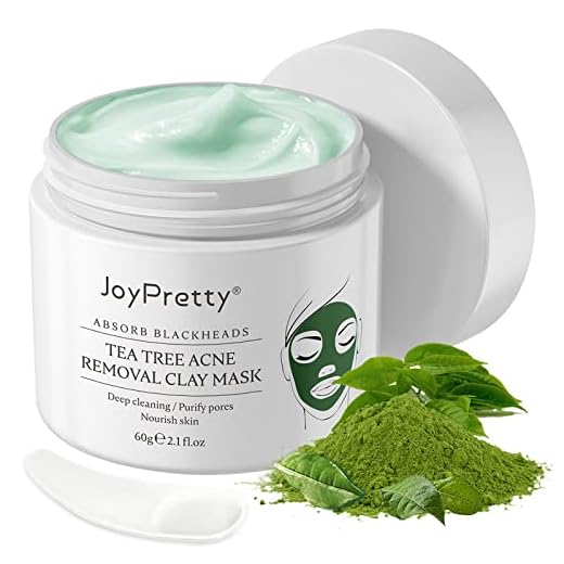 Clay Mask, Tea Tree Acne Removal Clay Mask, JoyPretty Sensitive Skin Soothing Face Mask Skin Care, Nourishing, Anti-Acne, Deep Cleansing Face Mud Mask, Acne Purifying Mask, Pore Purifying(60G)