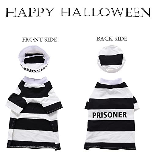 Prisoner Dog Costume - Halloween Prison Dog Costumes, Inmate Dog Costume For Small Medium Large Dogs, Pet Prisoner Costume With Hat For Halloween Christmas Special Events Funny Photo Props Accessories #TOP2