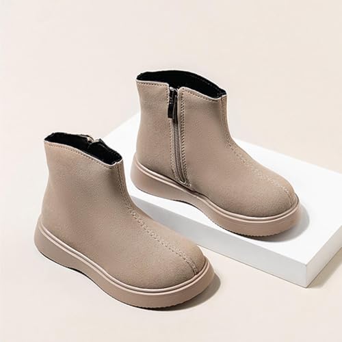Girls Suede Ankle Boots Slip On Casual Chelsea Booties Soft Comfortable Non Slip Outdoor Fashion Shoes3
