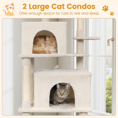 Árbol para gatos PETSITE de 70 pulgadas alto con 2 condos y rascador miniatura 5