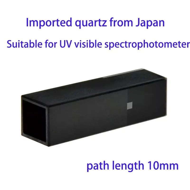 1pcs 10mm Path Length 50ul Quartz Cuvette Cell Center Height 15mm Black Walls with Lid Fluorescence Spectrophotometers(Four Way Light)