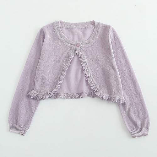 Toddler Girls Knit Cropped Cardigan Long Sleeve Thin Lightweight Plain Open Front Sweater Baby Cute Coats Clothes2