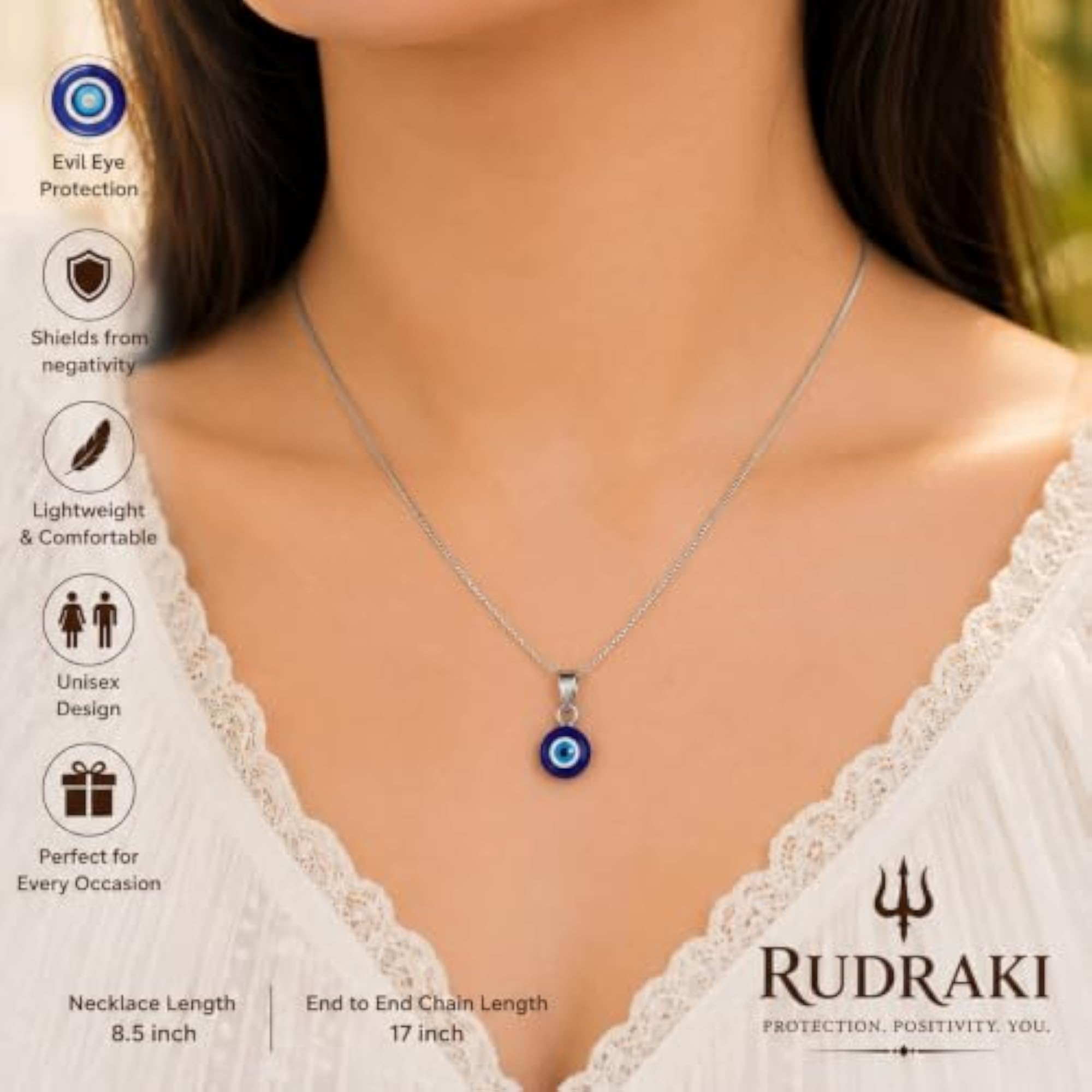 Stylish Evil Eye Pendant Necklace for Teens
