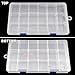 DUOFIRE Plastic Organizer Container Storage Box Adjustable Divider Removable Grid Compartment for Jewelry Beads Earring Tool Fishing Hook Small Accessories(18 grids, White X 2)