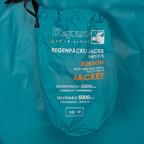 Deproc Active Damen Regenmantel Mit Kapuze Atmungsaktiv Wasserdicht Wetterfest Windbreaker Übergangsjacke Robson Women Regenjacke, Petrol, 42 EU