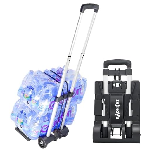 Folding Hand Truck Aluminum Telescopic Rod Foldable Roller Shopping Trolley Collapsible 2 Wheel Trolley Expandable Large Chassis Foldable into Backpack