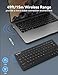 TECKNET 2.4G Wireless Keyboard - Mini Compact Keyboard with Media Hotkeys, 12-Month Battery Life, Compatible with PC, Desktop, Laptop, Smart TV - Black