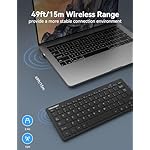 TECKNET 2.4G Wireless Keyboard, Small Wireless Keyboard with Media Hotkeys, Ultra Slim Compact Wireless Keyboard, 12-Month Battery Life, Compatible with PC, Desktop, Laptop, Smart TV - Black - Image 3