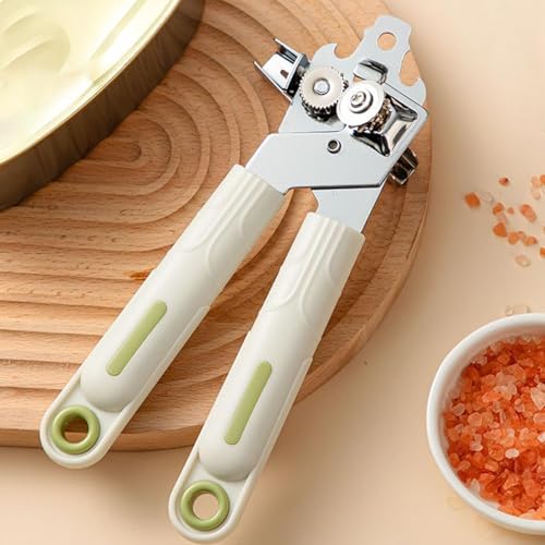 Can Opener, 2 in 1 Safety Manual Can Opener (Smooth Edge), Bottle Opener